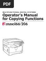 Operator's Manual for Copying TOSHIBA 166