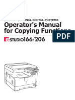 Operator's Manual For Copying TOSHIBA 166