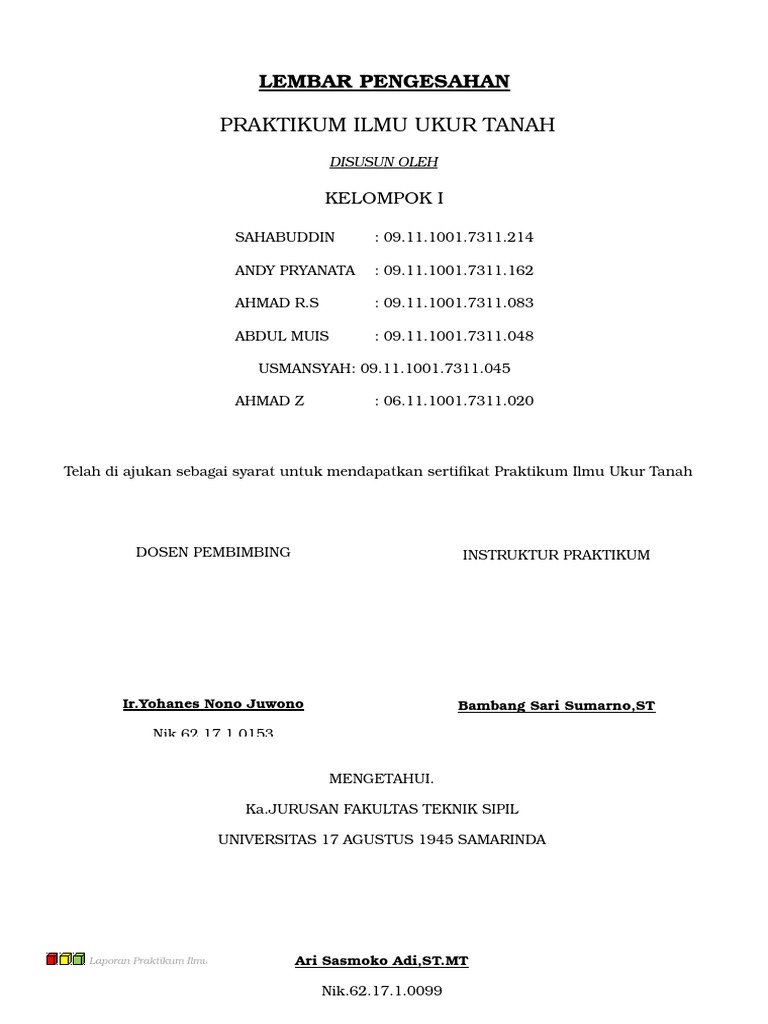 Contoh Laporan Pengukuran Poligon Tertutup Lengkap