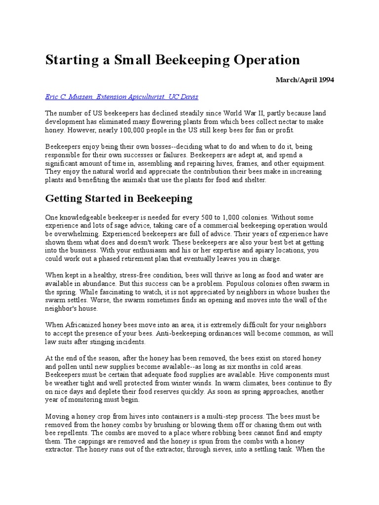 Sample of honey bee business plan pdf picture