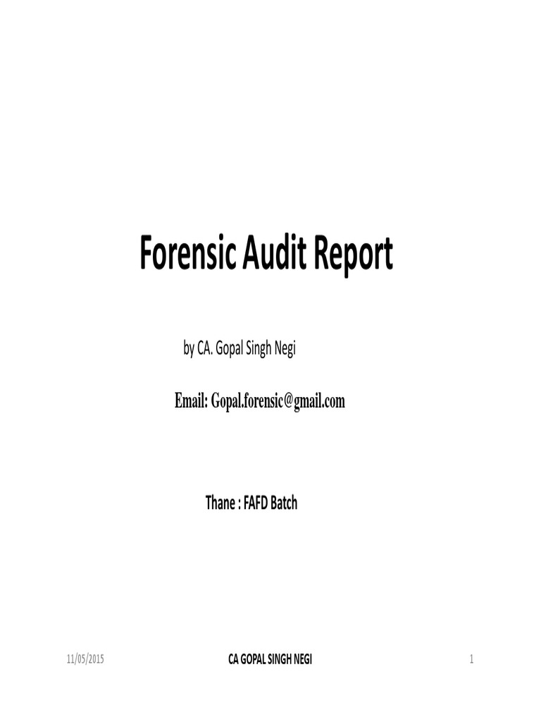 Forensic Audit Report  PDF  Financial Audit  Fraud With Regard To Forensic Accounting Report Template