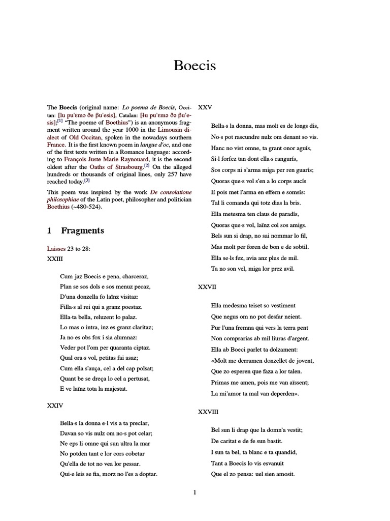 Boecis PDF Languages Of Europe French Literature