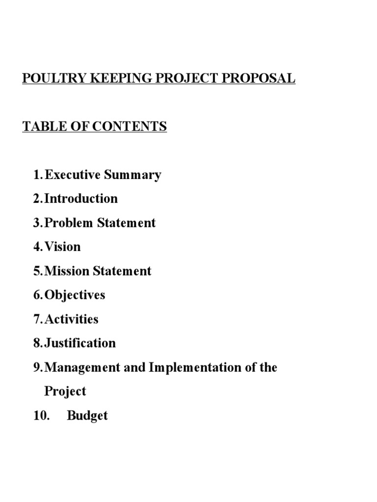 My Poultry Project Proposal | PDF | Poultry | Poultry Farming