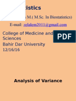 Analysis of Variance (ANOVA) Techniques