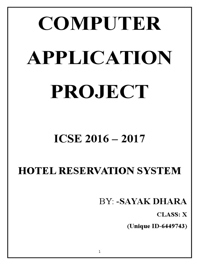 Computer Board Project 2017 (Icse) | Download Free PDF | Bed | Air ...