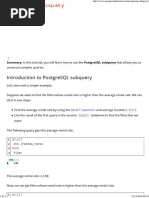 PostgreSQL Subquery