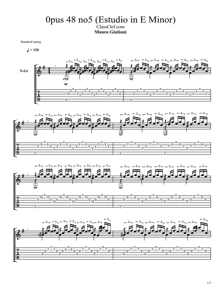 Opus 48 no5 (Estudio in E Minor) by Mauro Giuliani.pdf