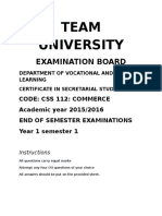 Team University: Examination Board