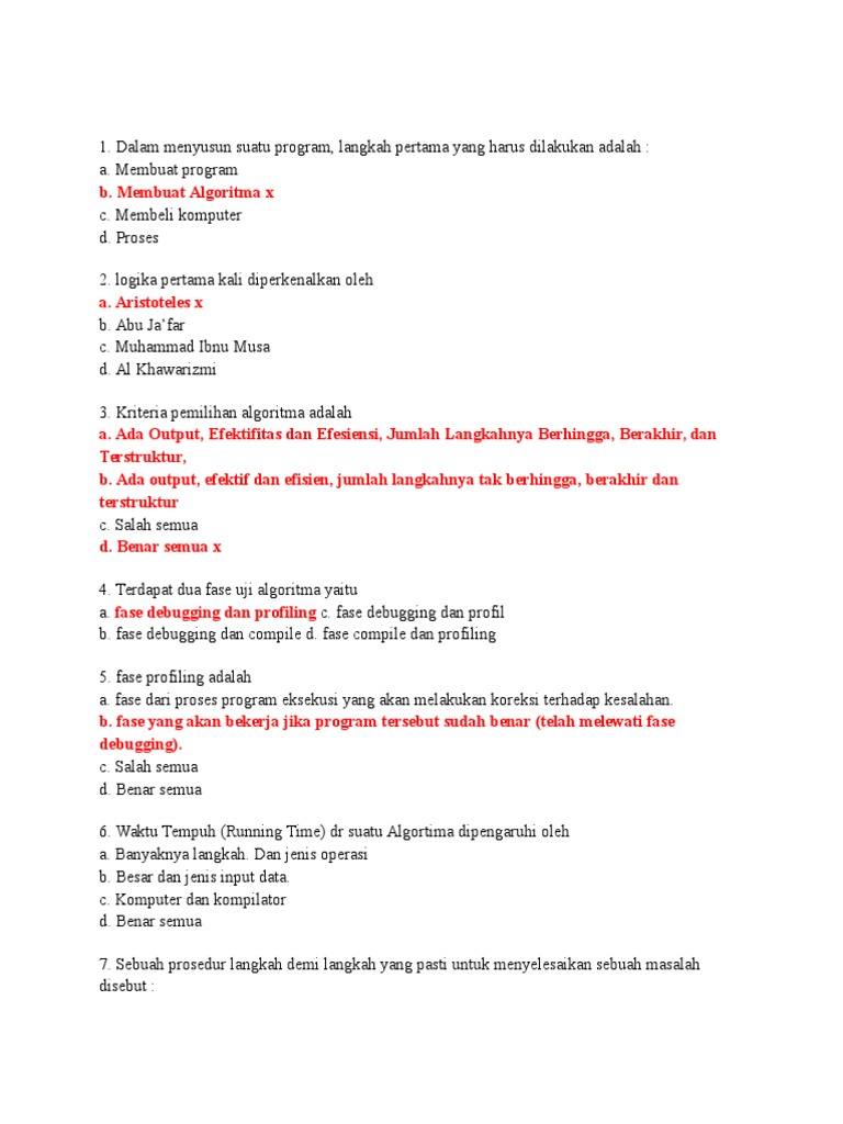 Soal UTS Algoritma dan Logika BSI | PDF | Metode & Bahan Ajar