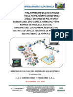 Memoria de Calculo de Agua Potable - Chaglla PDF