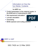 Technical Information On How The Planning Run Works: Contents