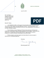 Letter From The Honourable Michael Ignatieff, M.P. To Canadian Hero Fund June 16, 2010