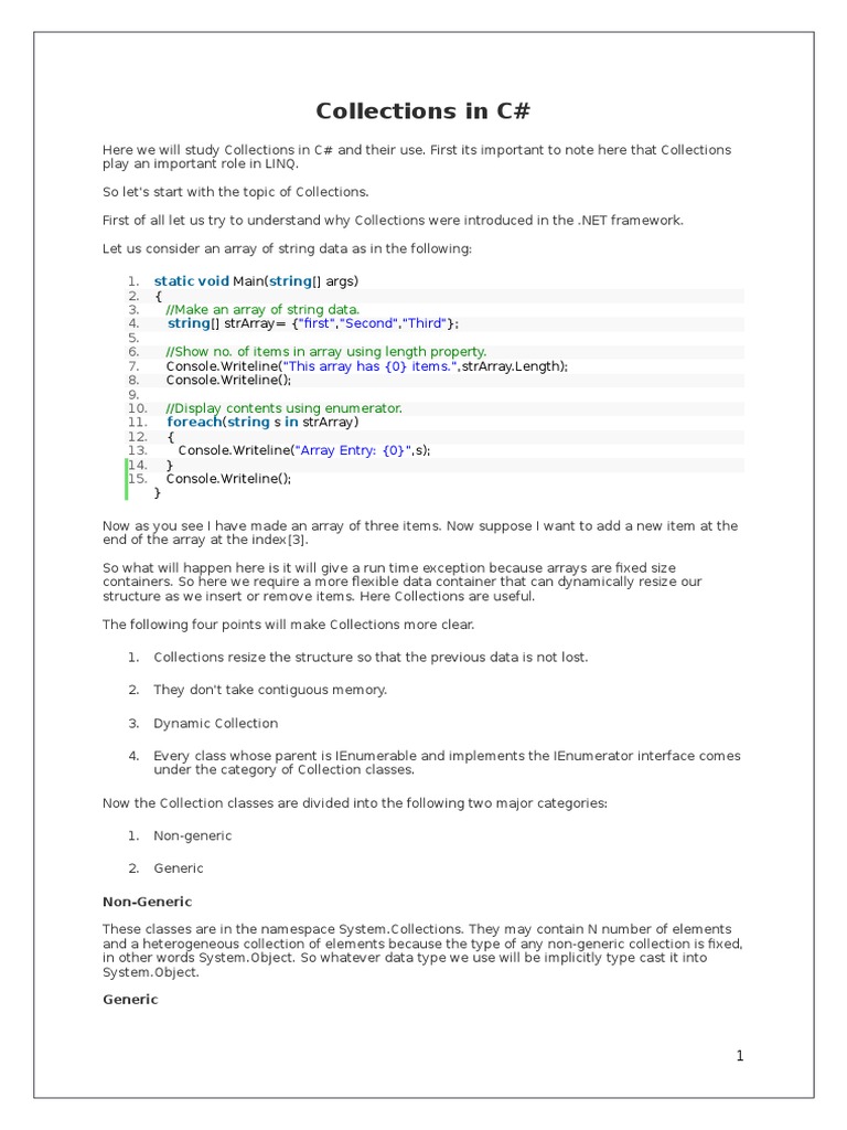An In-Depth Guide to Collections in C#: Understanding Why They Were ...