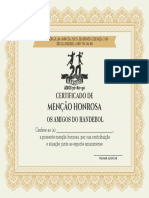 Certificado Handebol
