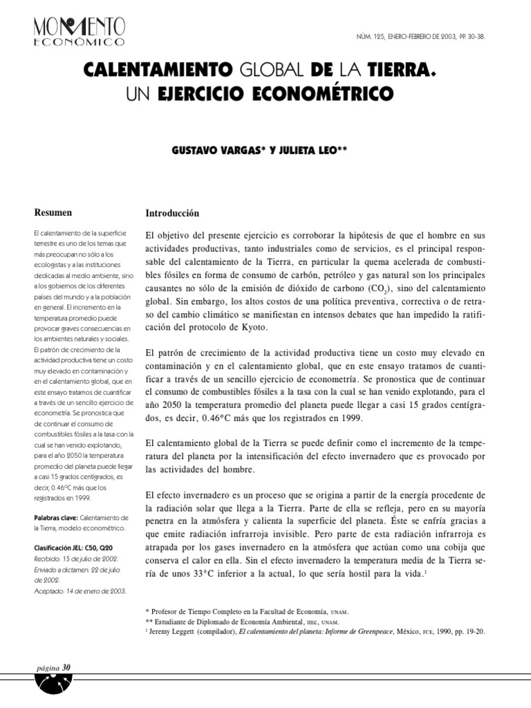 Calentamiento Global PDF | PDF | Gases de efecto invernadero ...