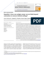 Infectious Diseases: Hepatitis C Virus Core Antigen Assay: Can We Think Beyond Convention in Resource Limited Settings?