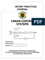 Linear Control Systems: Laboratory Practical Journal