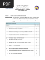 Self-Assessment Checklist (Forms 1-4)