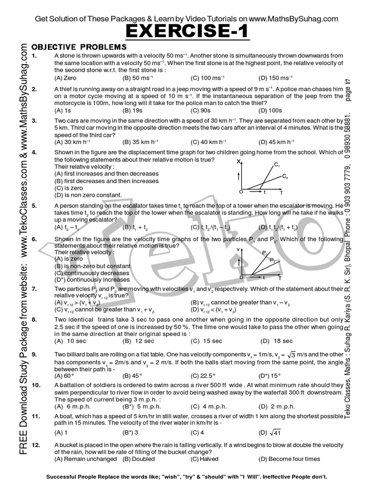 Relative Motion Type 2 PART 2 of 2 ENG | PDF | Speed | Velocity