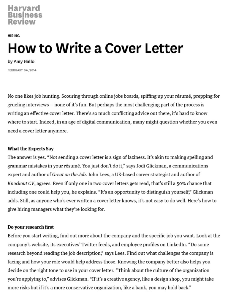 Writing an Effective Cover Letter | PDF | Job Hunting | Résumé