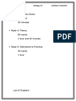 Paper 2: Multiple Choice 40 Marks 45 Minutes: Biology OL Syllabus Checklist