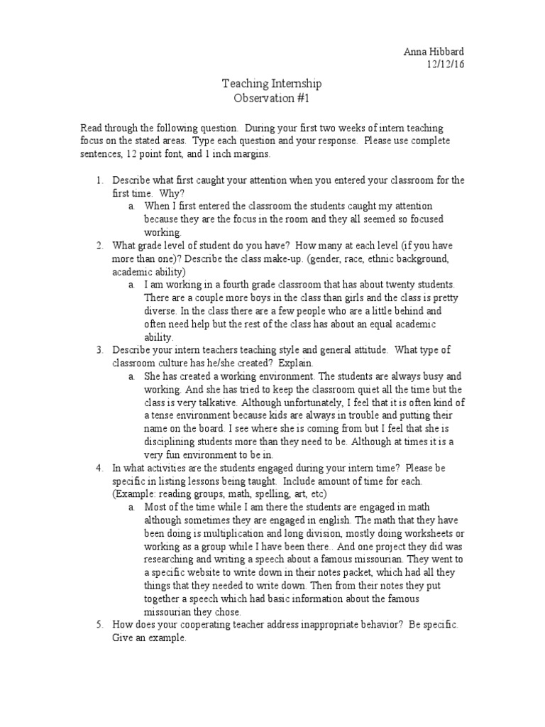 First Week Internship Observations | PDF | Internship | Job Hunting