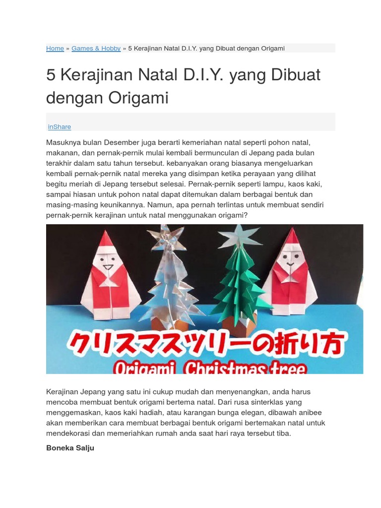  Cara  Membuat  Hiasan  Dari Kertas Origami 