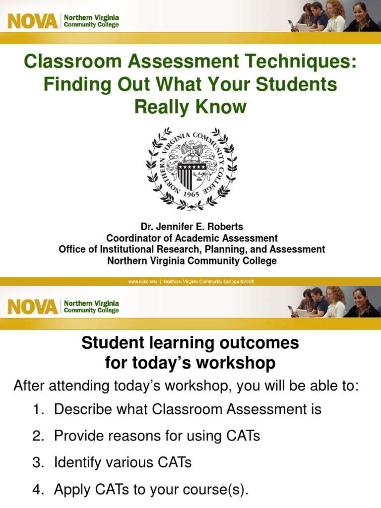 Classroom Assessment Techniques Overview | PDF | Educational Assessment ...