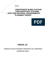 Capacity Constraints in Muti-Stage Production Inventory Systems - Applying MRP Theory