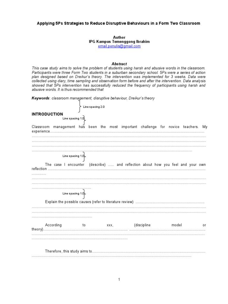 Reducing Classroom Disruptions with 5Ps | PDF