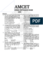 EAMCET Engineering Entrance Solved Paper 2000