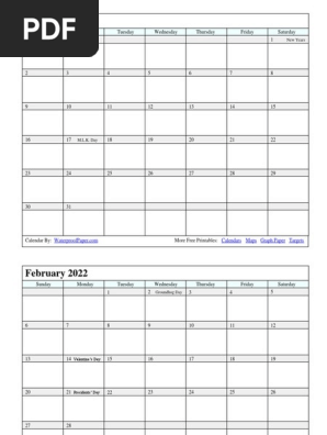 2022 Printable Calendar