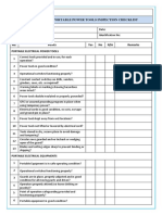 Portable Power Tools Inspection Checklist