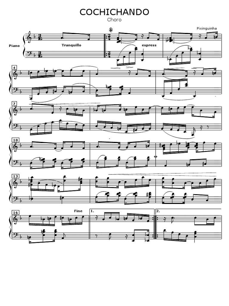 Fagner - Canteiros - Sheet Music For Flute