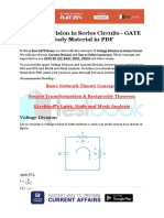 Voltage Division in Series Circuits - GATE Study Material in PDF