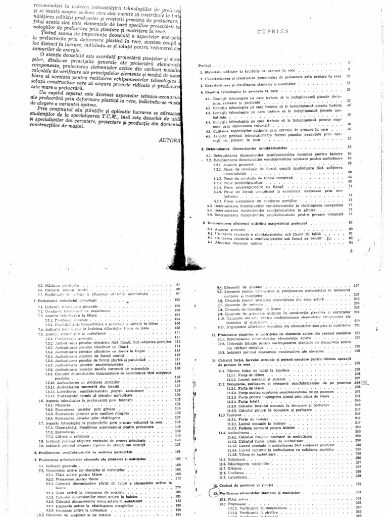 telegramă lamă Şold  Theodorescu Elemente de Proiectare A Stantelor Si Matritelor PDF | PDF