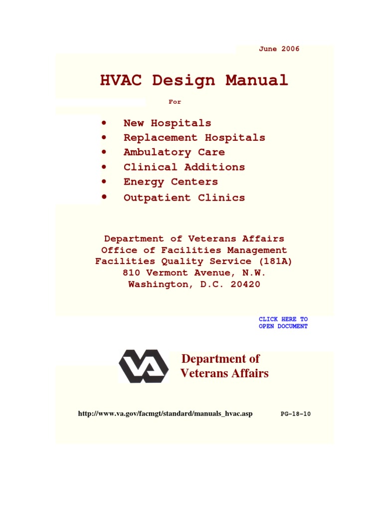 HVAC Design Manual For Hospitals | PDF | Duct (Flow) | Air Conditioning