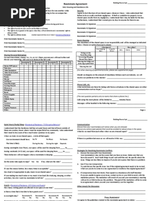 Roommate Agreement, Updated 7.31.14