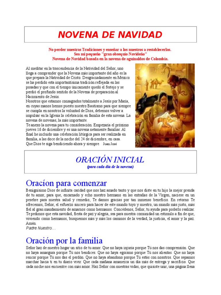 Novena de Navidad para La Familia | PDF | María, madre de Jesús | Oración