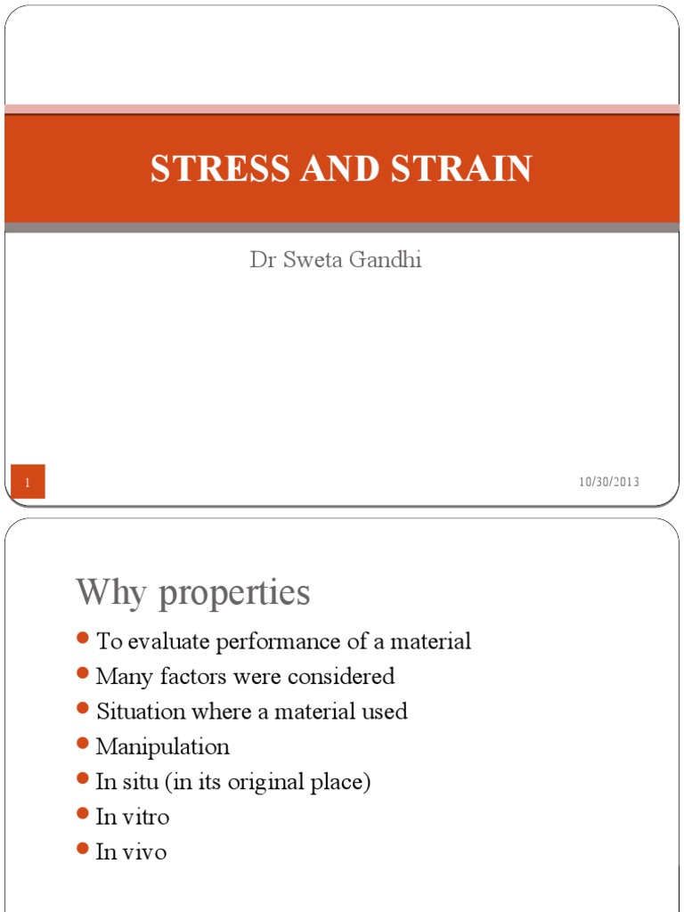 stress and strain in dental materials Deformation (Mechanics