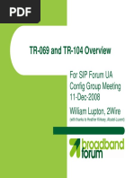 TR-069 + TR-104 SIP Forum Overview