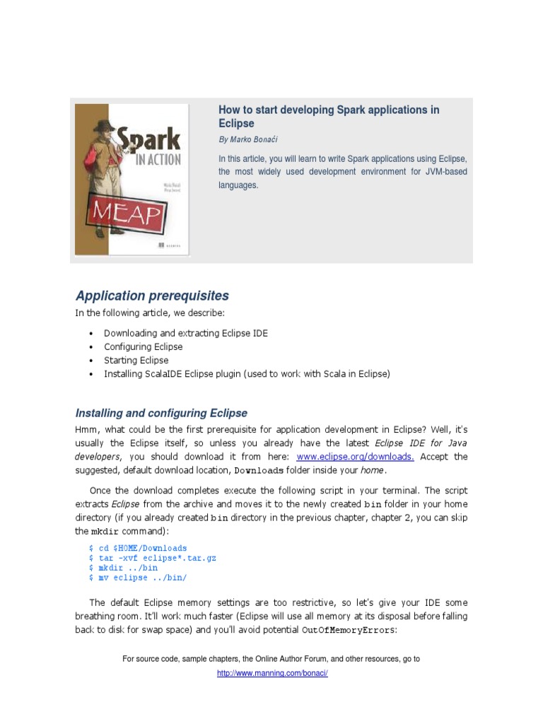 How To Start Developing Spark Applications in Eclipse PDF | PDF
