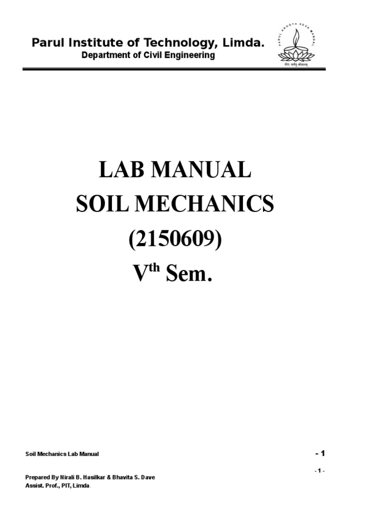 Material Testing Lab Manual In Civil Engineering