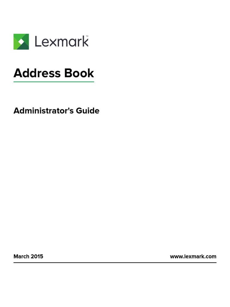 Lexmark Address Book Administrator