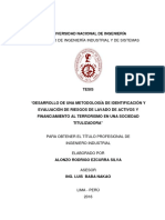 Desarrollo de Una Metodología de Identificación y Evaluación de Riesgos de Lavado de Activos y Financiamiento Al Terrorismo en La Sociedad Titulizadora