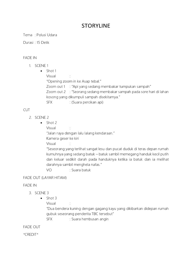 storyline iklan layanan masyarakat