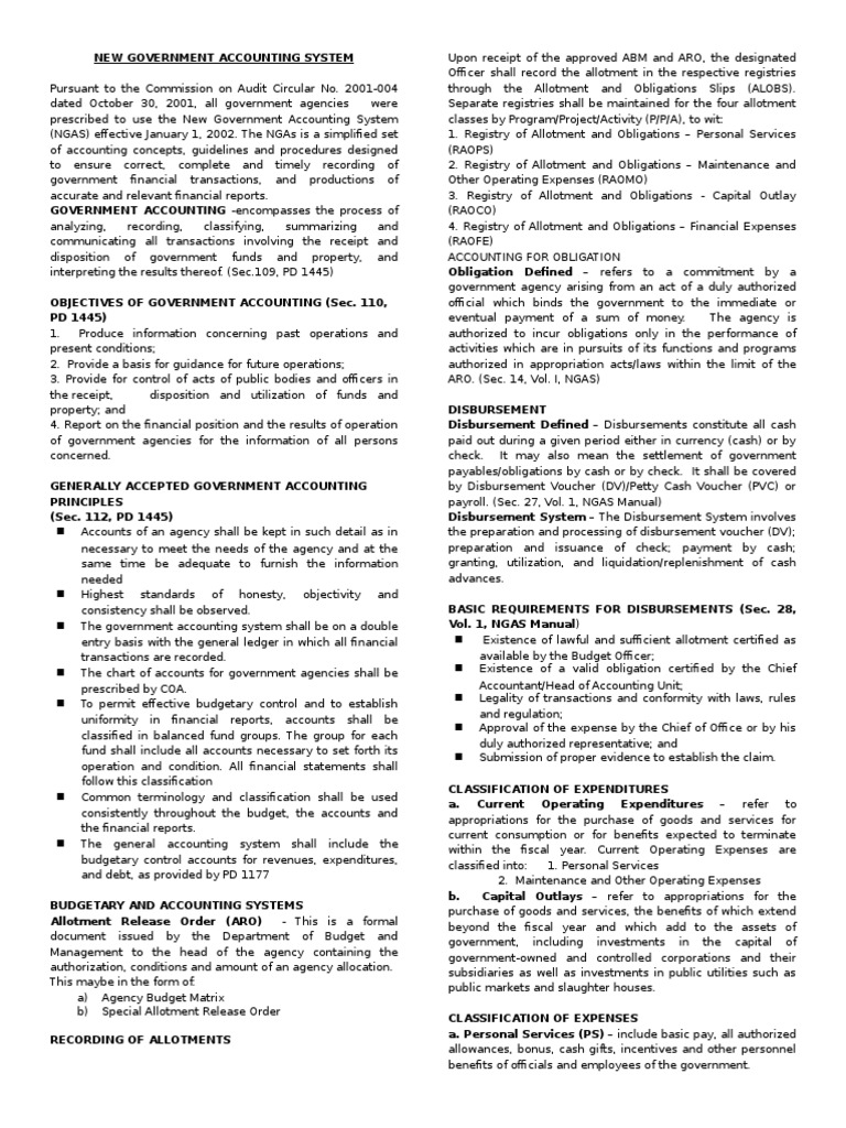 New Government Accounting System Overview | PDF | Expense | Cheque