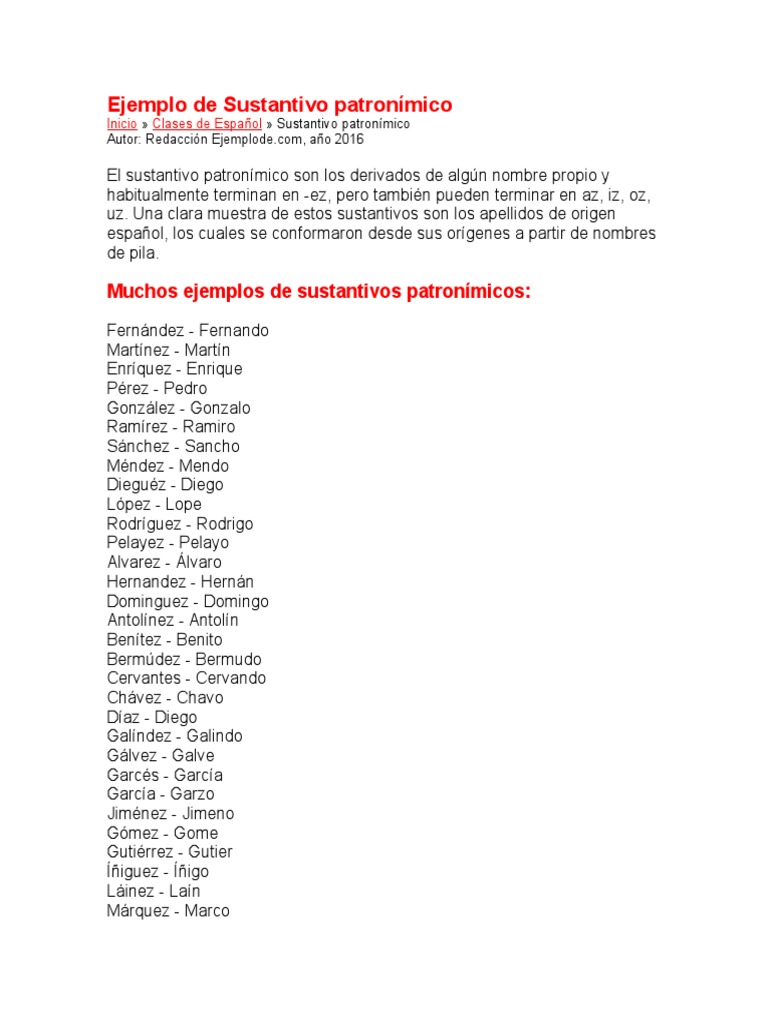 Sustantivo patronímico