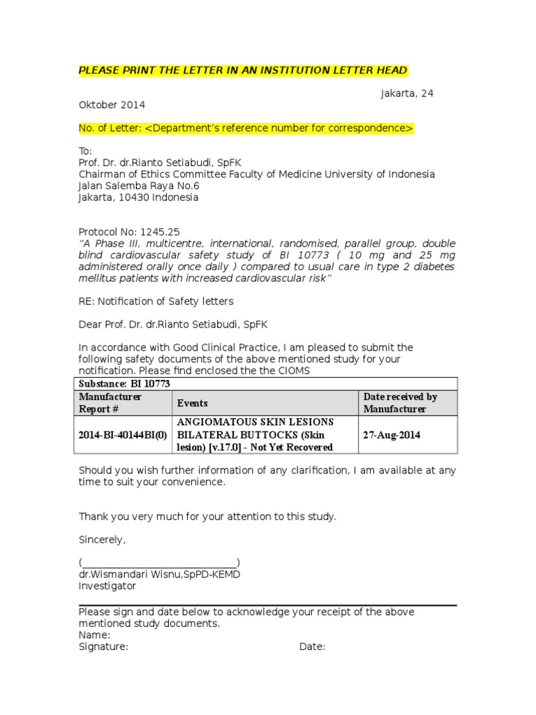 BI - Cover Letter Template For EC Submission - Sent 09 Sept 2014 | PDF ...