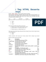 Daftar Tag HTML Beserta Fungsinya